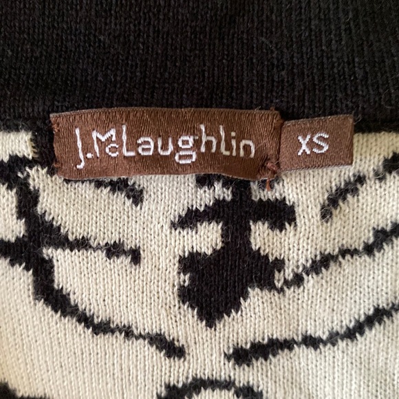 J. McLaughlin Black & Cream Damask Tunic Sweater - XS - Picture 9 of 10